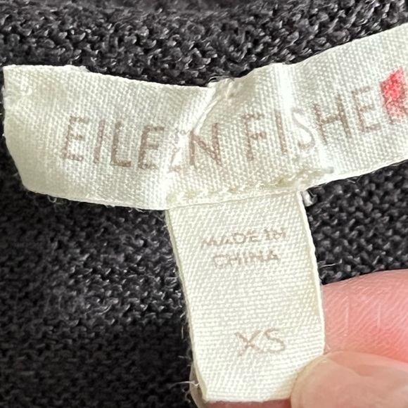 Eileen Fisher 100% Linen Sleeveless Tank Dress Charcoal Lace Strap Minimalist XS - Picture 10 of 15